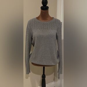 LOFT Light Gray Crewneck Sweater